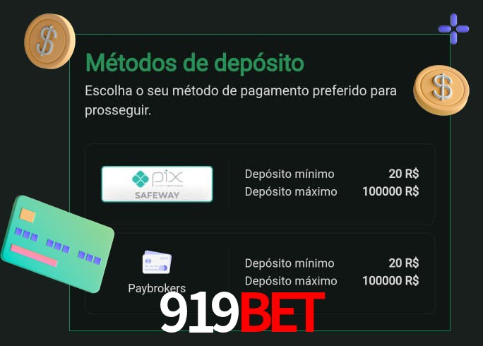 O cassino 919BETbet oferece uma grande variedade de métodos de pagamento